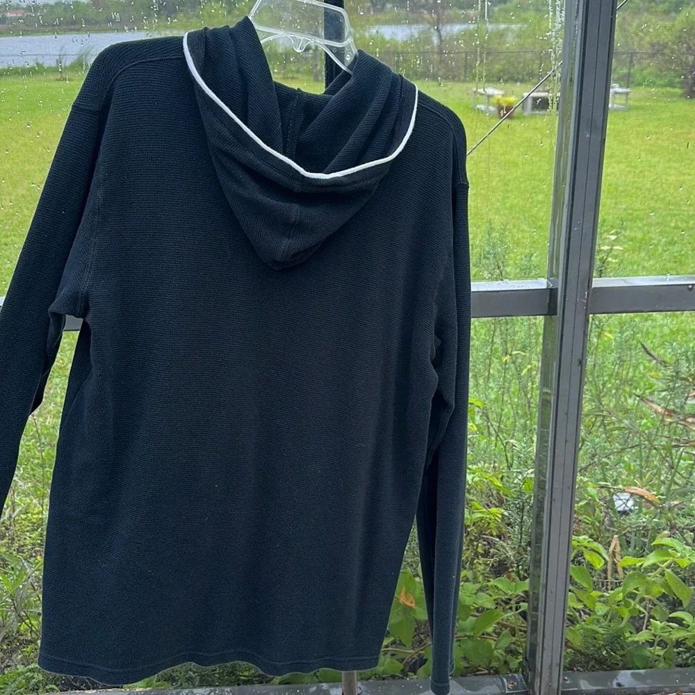 Polo Ralph Lauren black Cotton Waffle Knit Lightweight Hoodie